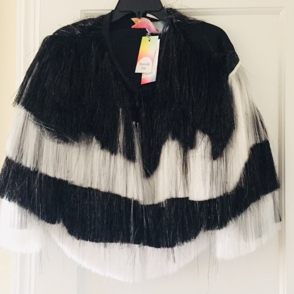 Fringe +Co Black And White Tinsel Jacket - Picture 4 of 12